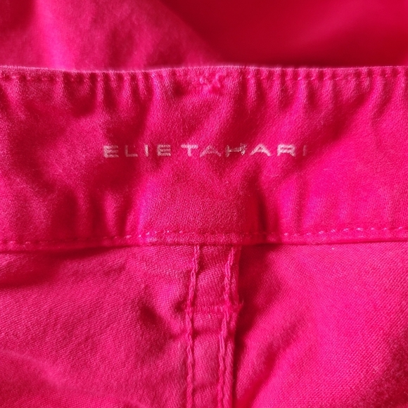 Elie Tahari Pants Size 8 Red Eyelet Hem - Picture 6 of 8